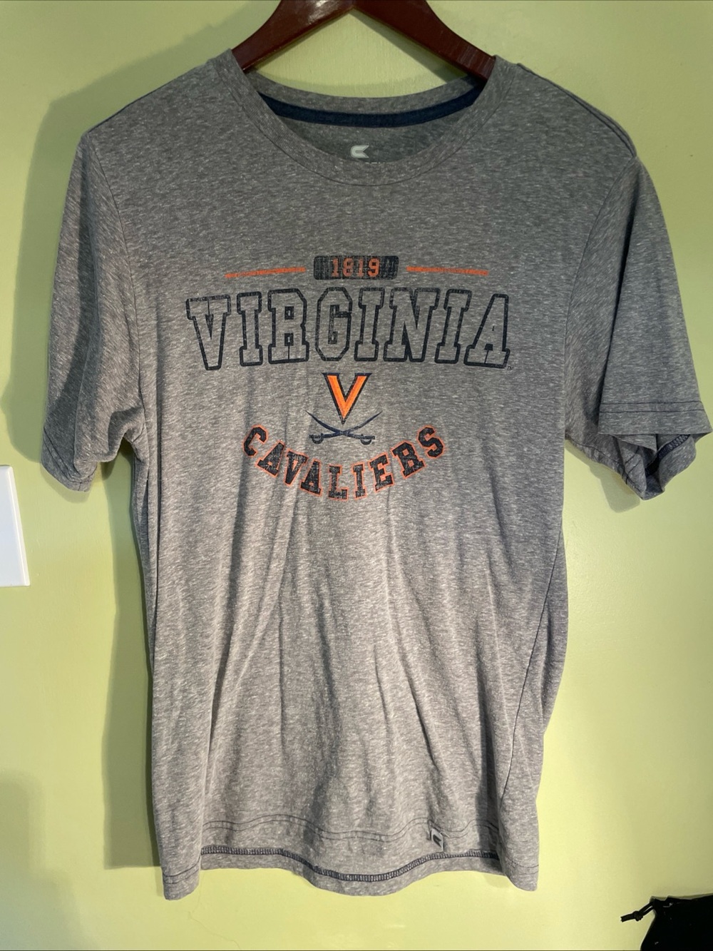 Colosseum Virginia Cavaliers Heather Gray T-Shirt with Orange & Navy Logo